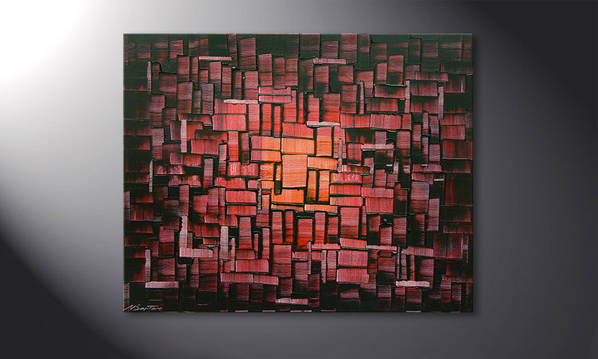 De schilderij Cubes of Glow 100x80x2cm