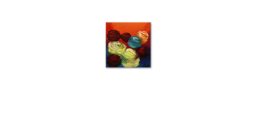 Colors of Roses 70x70cm Schilderij