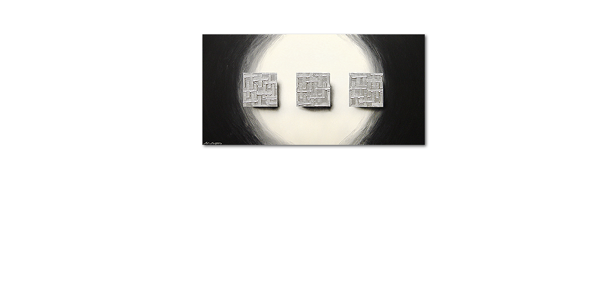 De XXL schilderij Cubes of Silver 140x70cm