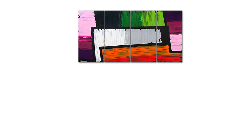 De schilderij Structure of Colors 160x80cm