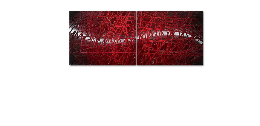 Het moderne beeld Red Push 200x80cm