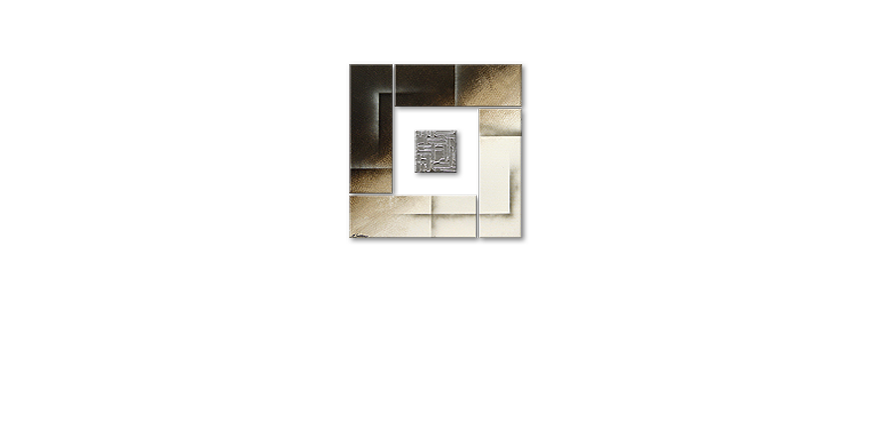 Onze schilderij Silver Cube 80x80cm