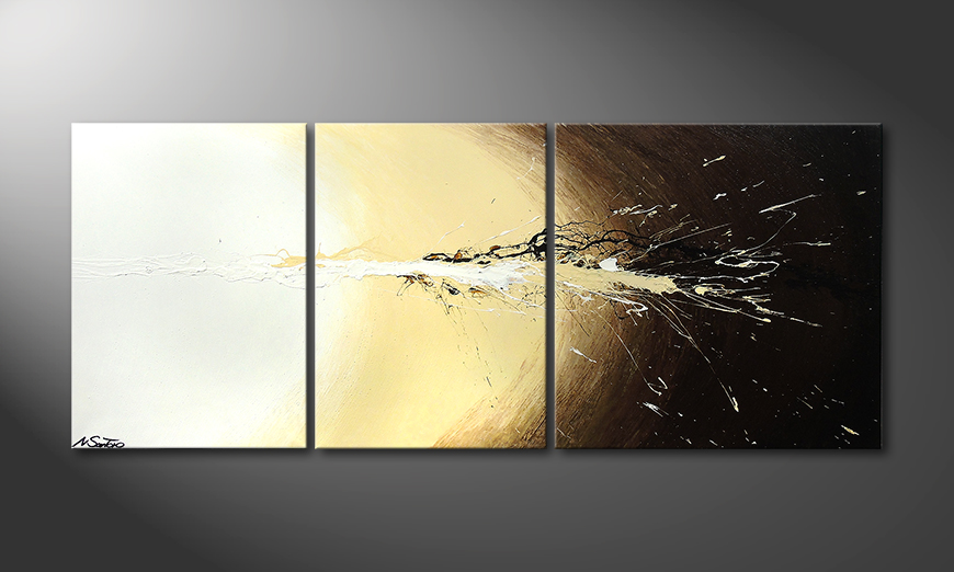 De schilderij Exploded Light 170x70x2cm