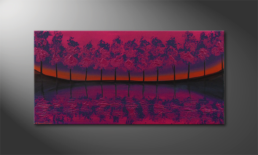 De schilderij Purple Tree 120x60x2cm