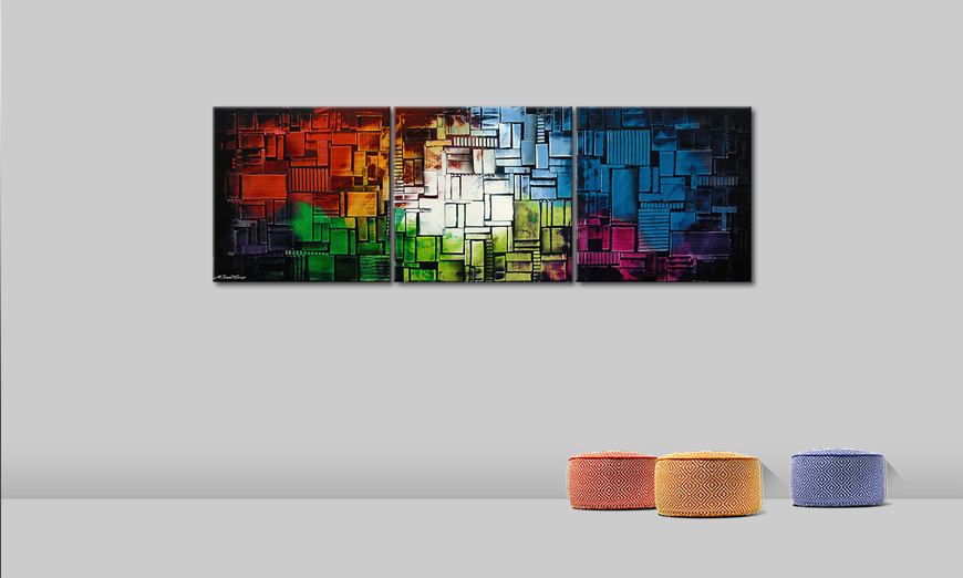 De schilderij Color Cubes210x70cm