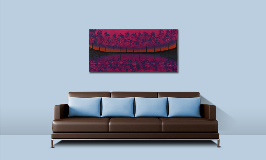 De schilderij Purple Tree 120x60cm