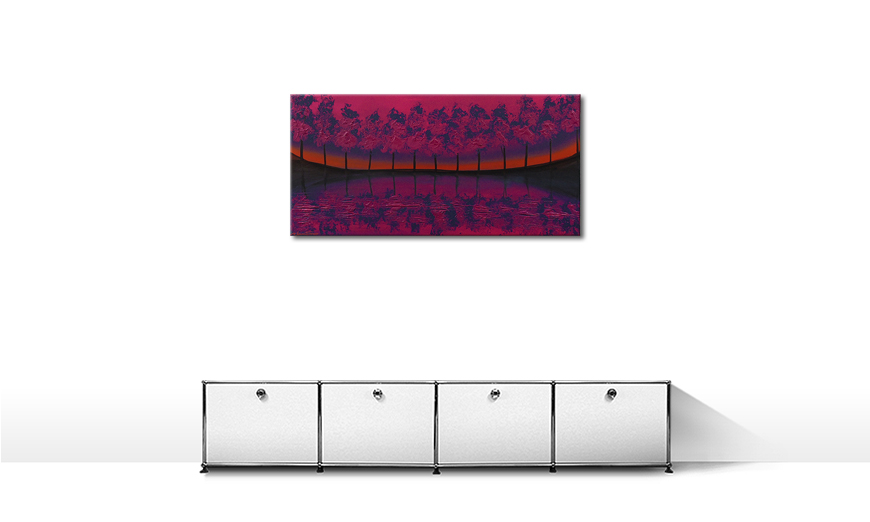 De schilderij Purple Tree 120x60cm