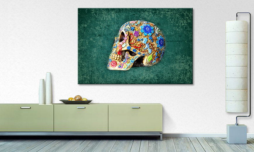 Canvaskunst Colorful Skull