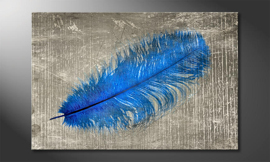 Canvaskunst-Feather-In-Blue