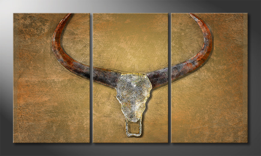 De-exclusieve-kunstdruk-Bull-Skull-180x100-cm