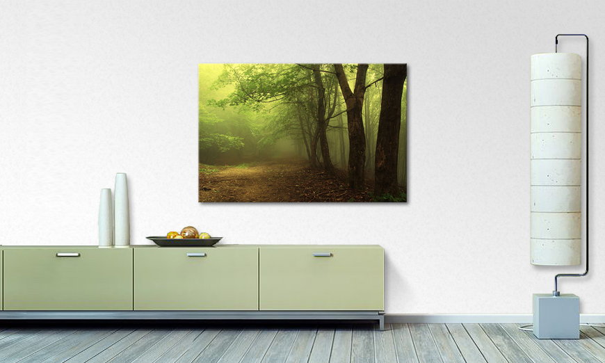 De exclusieve kunstdruk Green Forest 120x80 cm