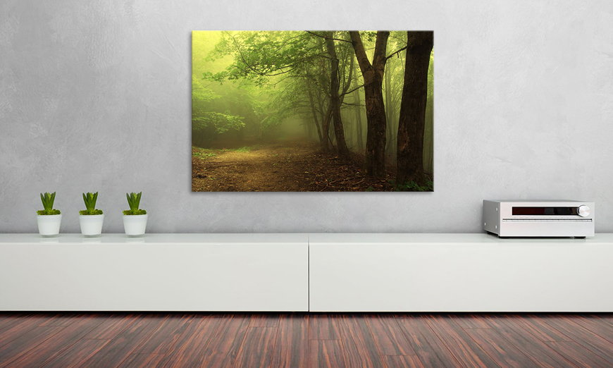 De exclusieve kunstdruk Green Forest 90x60 cm