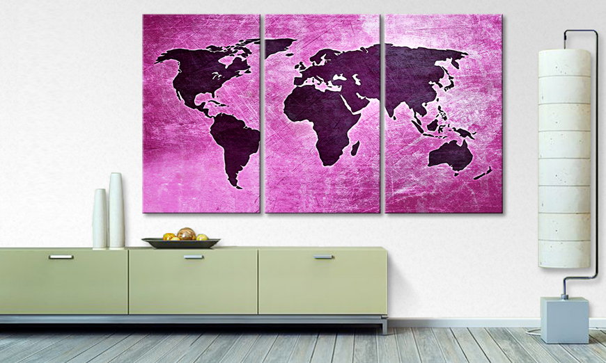 De exclusieve kunstdruk World Map 4 180x100 cm