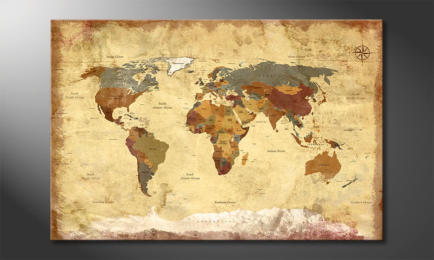 Fine-Art print Old Worldmap 4