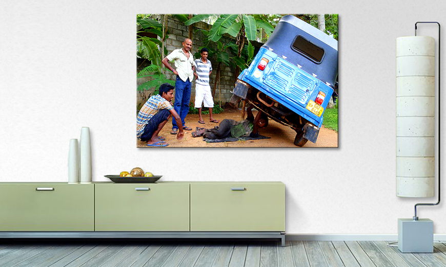 Fine Art print Srilankan car repair