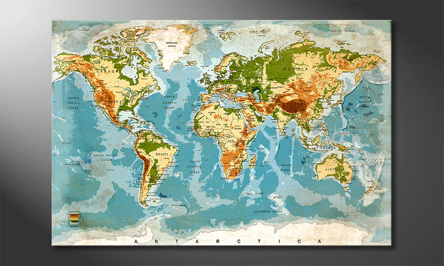 Fine-Art-print-Used-Worldmap