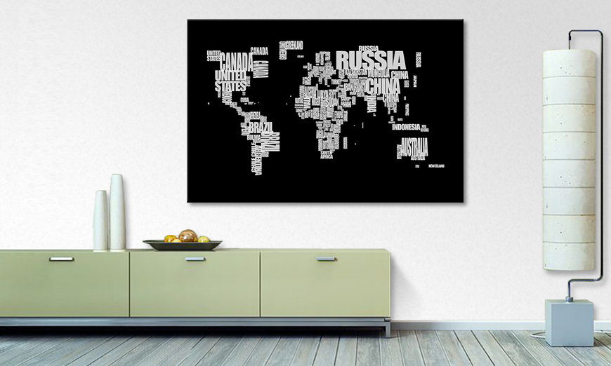Fine Art print Worldmap 14 120x80 cm
