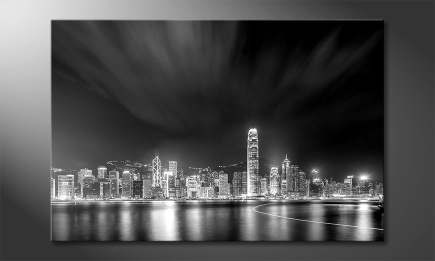 Het-aardige-schilderij-Hongkong-At-Night