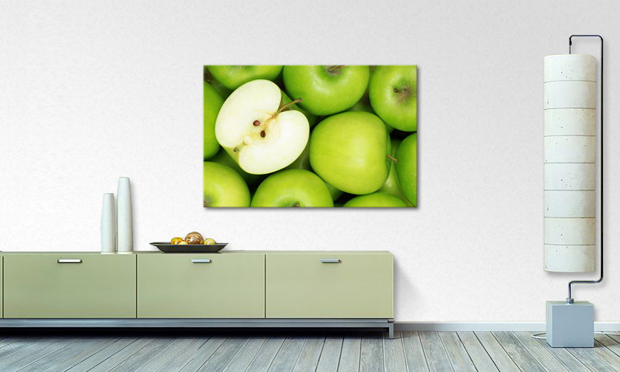 Het foto canvas Green Apples