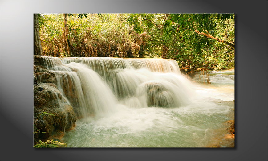 Het-foto-canvas-Jungle-Waterfall