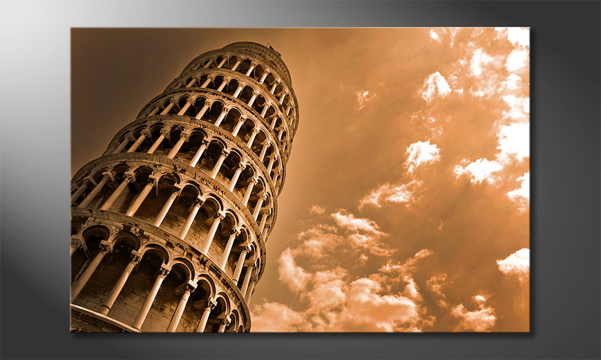 Het foto canvas Leaning Tower
