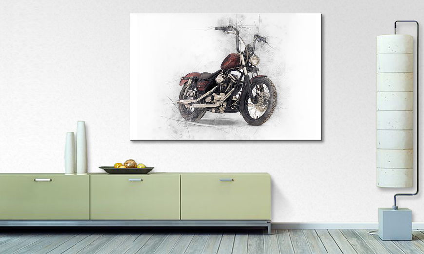 Het foto canvas Motorbike