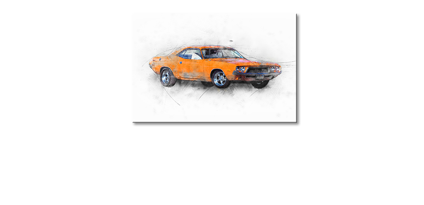 Het-foto-canvas-Orange-Muscle-Car