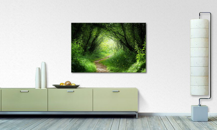 Het foto canvas Way into the Forest