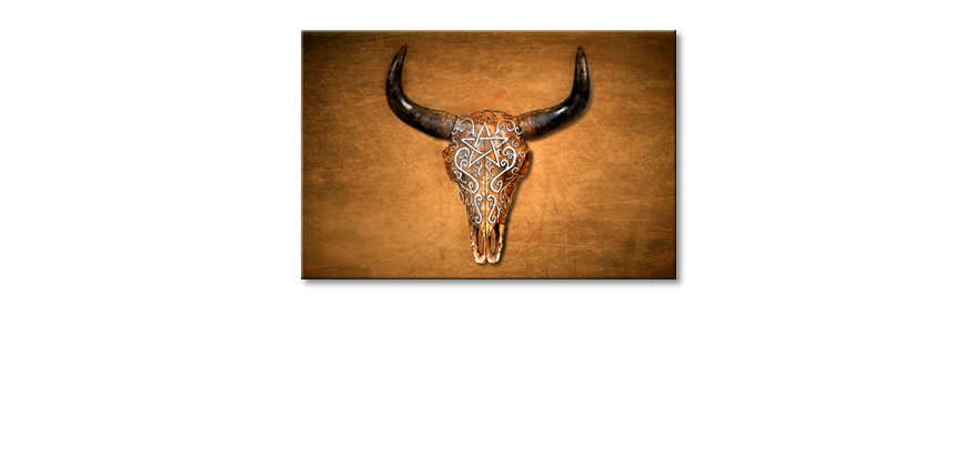 Het-gedrukte-beeld-Bison-Skull