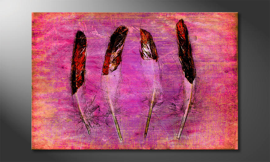 Het-gedrukte-beeld-Feathers-and-Pink