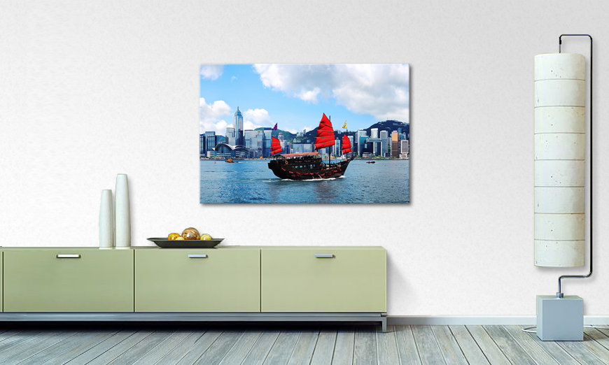 Het gedrukte beeld Hongkong Boat