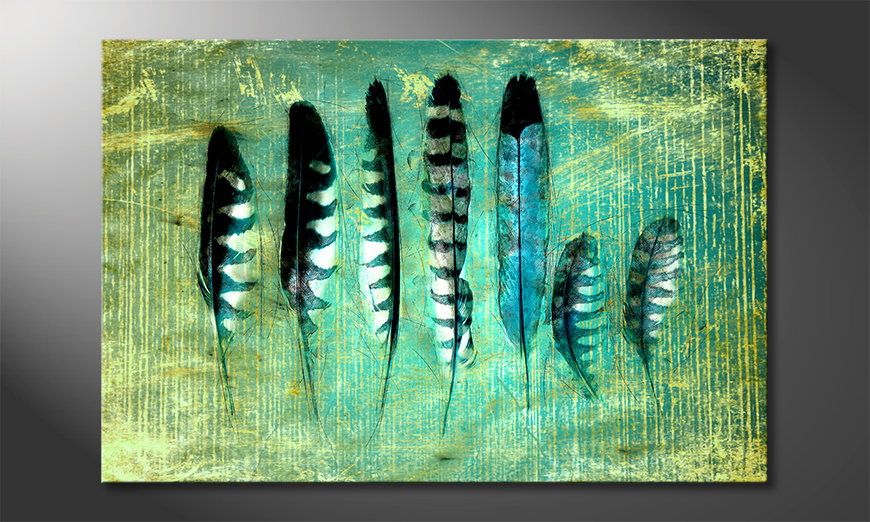 Het moderne beeld Blue Feathers