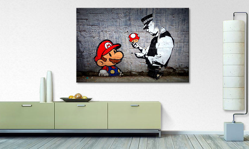 Het moderne beeld Caught Mario