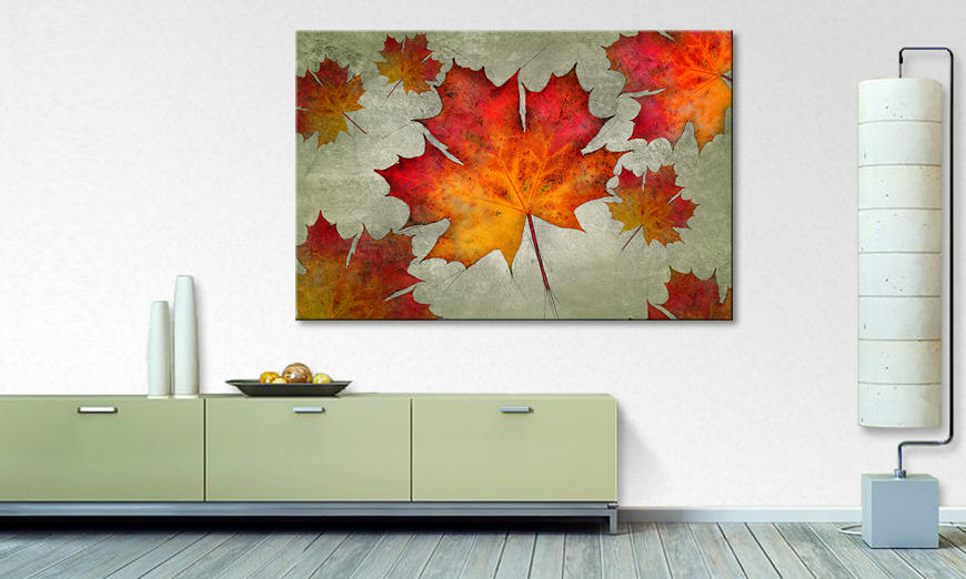 Modern canvas afdrukken Falling Leaves