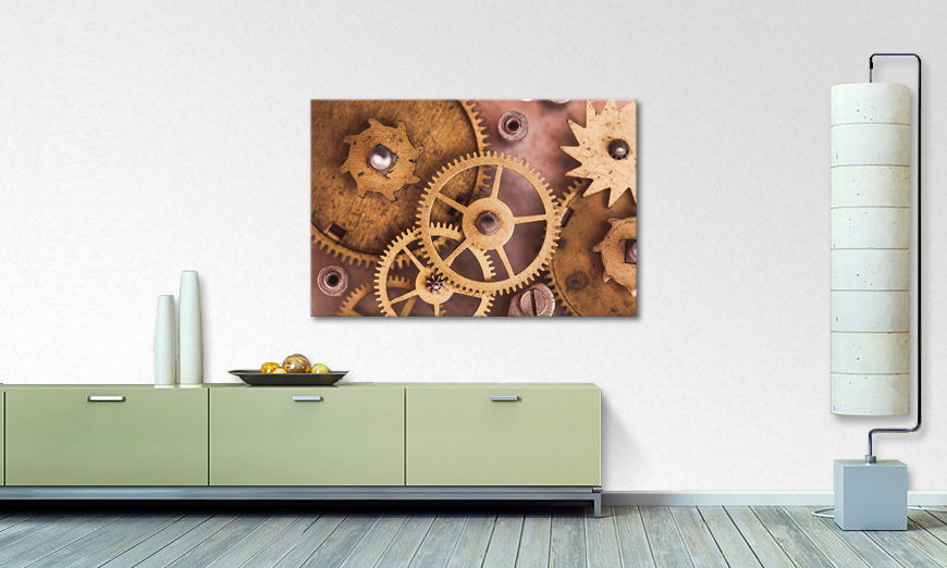 Modern canvas afdrukken Mechanical Watch 120x80 cm