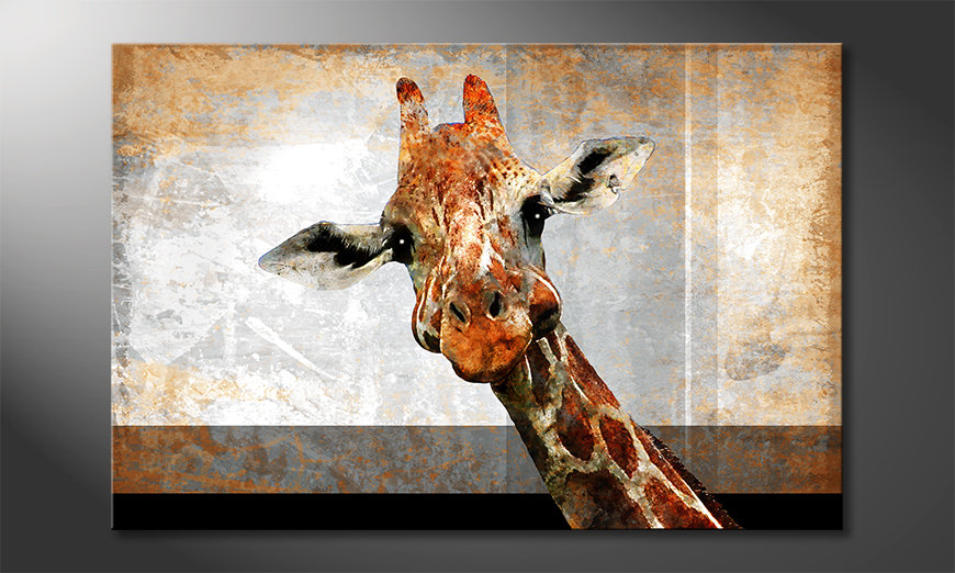 Gevoelig Uitbarsten september Modern canvas afdrukken Mr. Giraffe