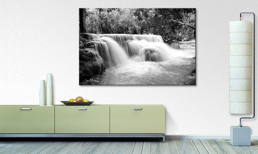 Modern canvas afdrukken Waterfall In Jungle