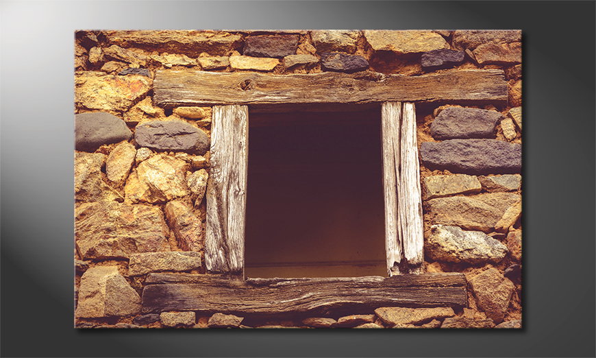 Modern-decor-Window-with-old-Wooden-90x60-cm