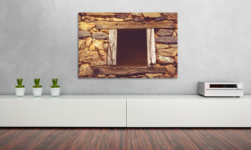 Modern decor Window with old Wooden 90x60 cm