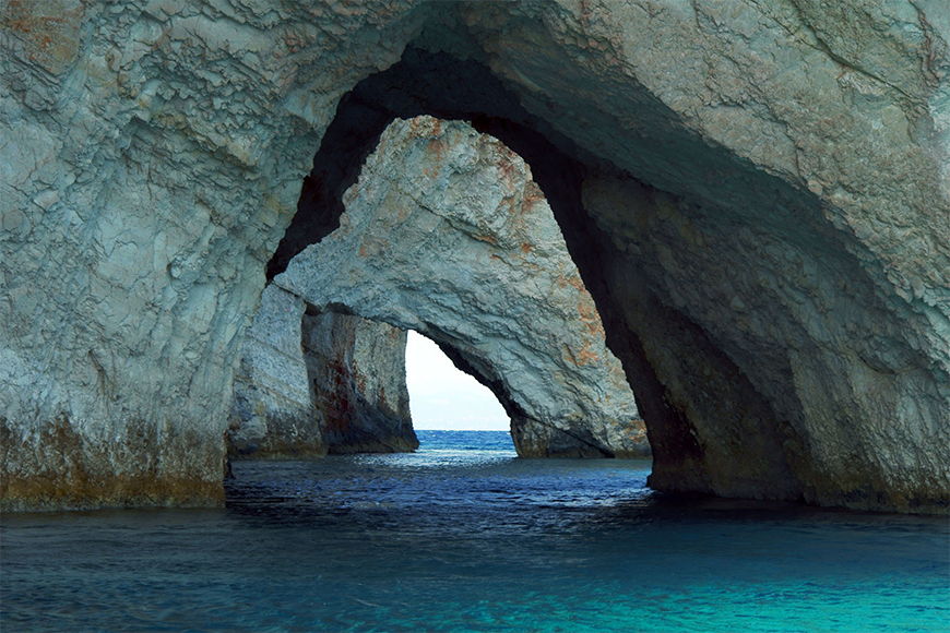 Vlies foto behang Blue Caves vanaf 120x80cm