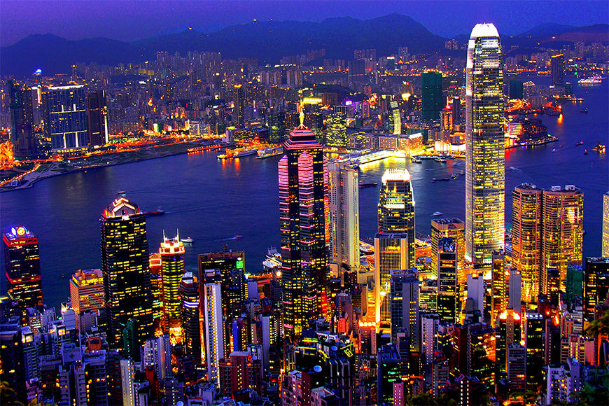Vliesbehang Hongkong View