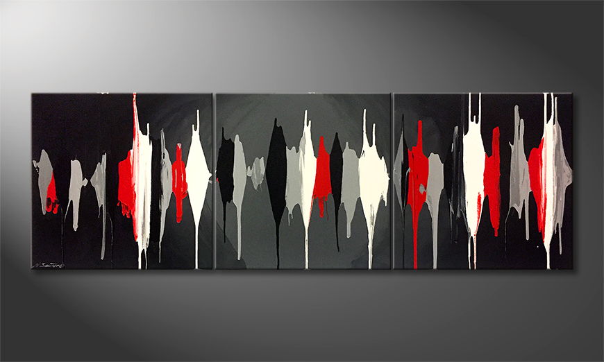 De schilderij Abstract Rain 210x70cm