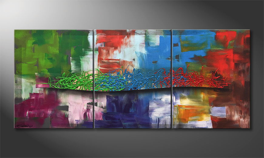 De schilderij Color Storm 150x65cm