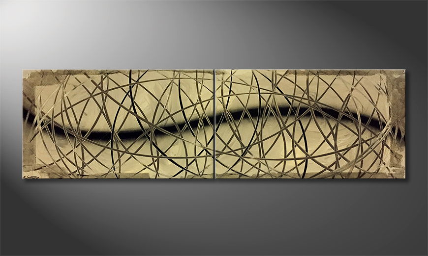 De schilderij Dune 240x70x2cm