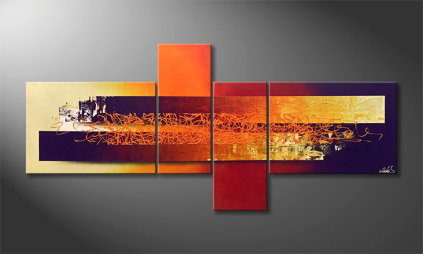 De schilderij Endless Sundown 200x90cm