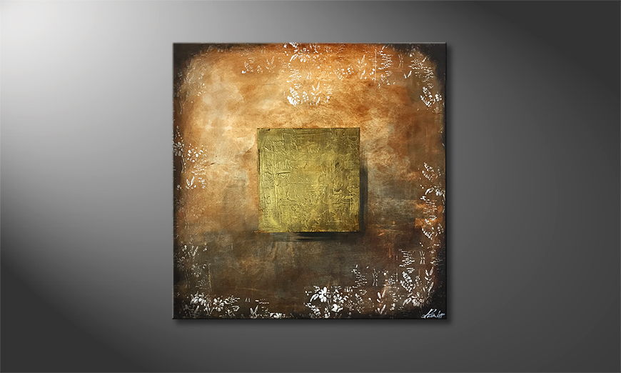 De schilderij Golden Autumn 80x80cm