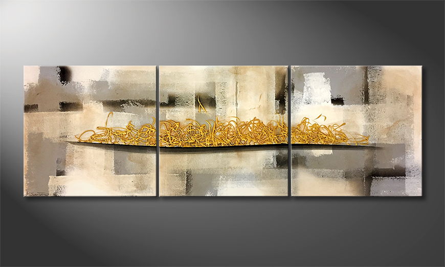 De schilderij Golden Dream 210x70cm