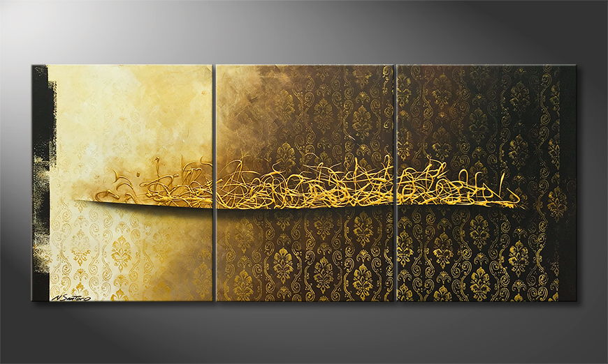 De schilderij Golden Infinity 180x80cm