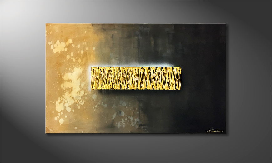 De schilderij Golden Reflection 120x75cm