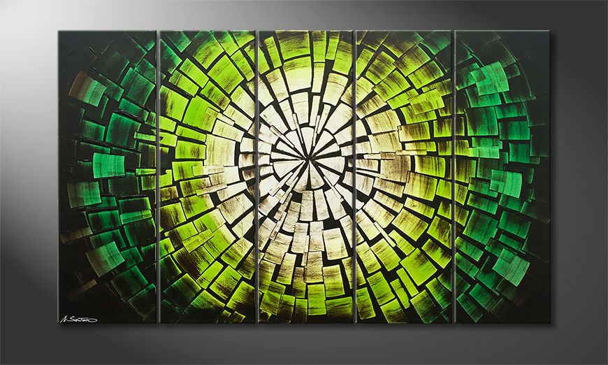 De schilderij Jungle Sun 150x90cm